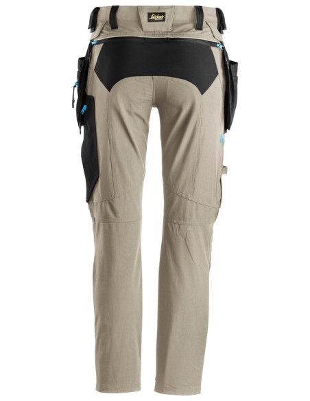 6208 Pantalones largos de trabajo con bolsillos flotantes desmontables LiteWork beige-negro