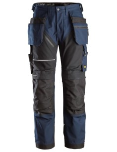 6214 Pantalones largos de trabajo con bolsillos flotantes Canvas+ RuffWork azul marino-negro