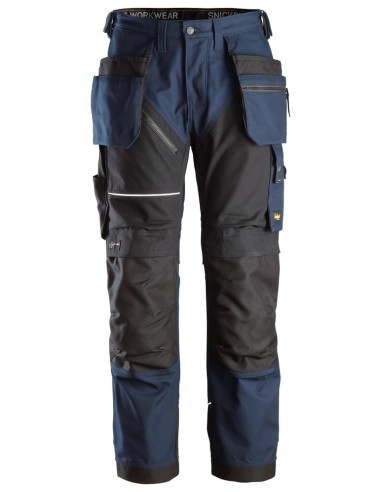 6214 Pantalones largos de trabajo con bolsillos flotantes Canvas+ RuffWork azul marino-negro