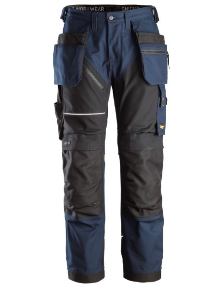 6214 Pantalones largos de trabajo con bolsillos flotantes Canvas+ RuffWork azul marino-negro