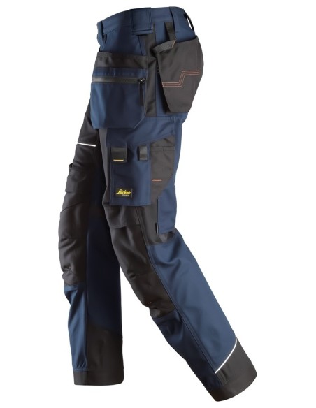 6214 Pantalones largos de trabajo con bolsillos flotantes Canvas+ RuffWork azul marino-negro