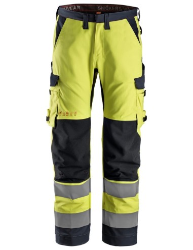 6361 Pantalones largos de trabajo de alta visibilidad clase 2 con bolsillos simetricos ProtecWork amarillo-azul marino