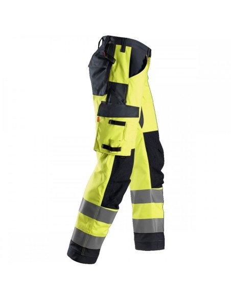 6361 Pantalones largos de trabajo de alta visibilidad clase 2 con bolsillos simetricos ProtecWork amarillo-azul marino