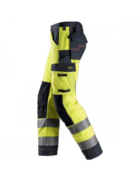 6361 Pantalones largos de trabajo de alta visibilidad clase 2 con bolsillos simetricos ProtecWork amarillo-azul marino