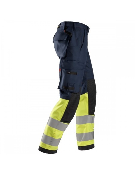 6363 Pantalones largos de trabajo de alta visibilidad clase 1 ProtecWork azul marino-amarillo