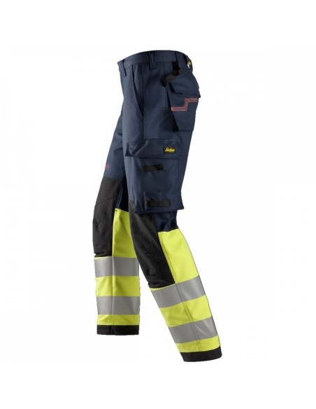 6363 Pantalones largos de trabajo de alta visibilidad clase 1 ProtecWork azul marino-amarillo