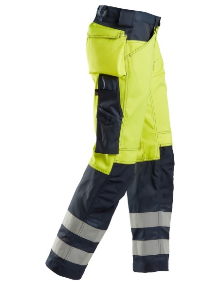 3333 Pantalones largos de trabajo de alta visibilidad clase 2 amarillo/ azul marino