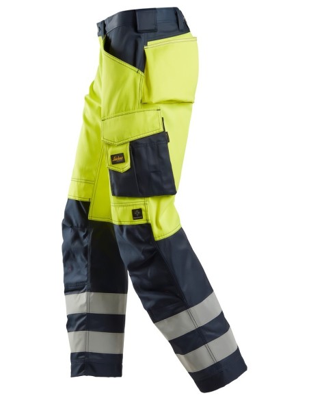 3333 Pantalones largos de trabajo de alta visibilidad clase 2 amarillo/ azul marino