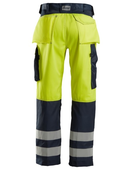 3333 Pantalones largos de trabajo de alta visibilidad clase 2 amarillo/ azul marino