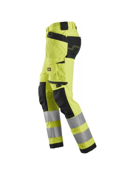 6243 Pantalones largos de trabajo elasticos de alta visibilidad clase 2 con bolsillos flotantes amarillo/ negro