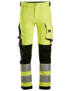 6343 Pantalones largos de trabajo elasticos de alta visibilidad clase 2 amarillo/ negro