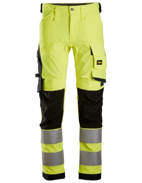 6343 Pantalones largos de trabajo elasticos de alta visibilidad clase 2 amarillo/ negro