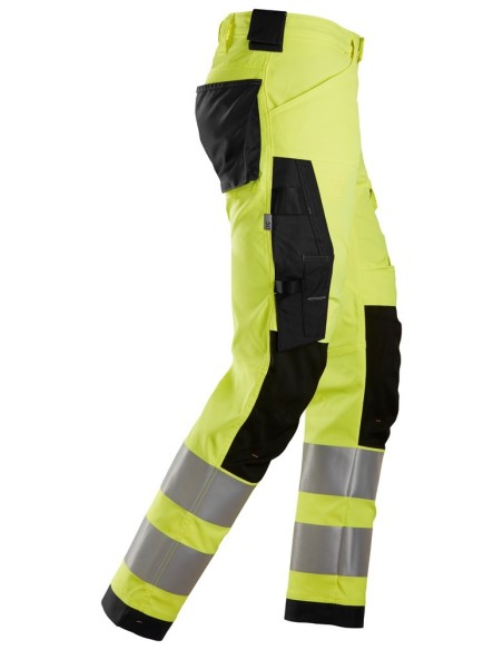 6343 Pantalones largos de trabajo elasticos de alta visibilidad clase 2 amarillo/ negro