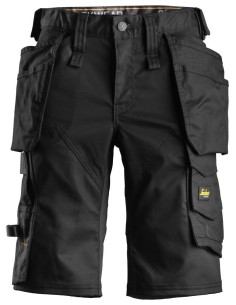 6147 Pantalones cortos de trabajo elasticos para mujer con bolsillos flotantes AllroundWork negro