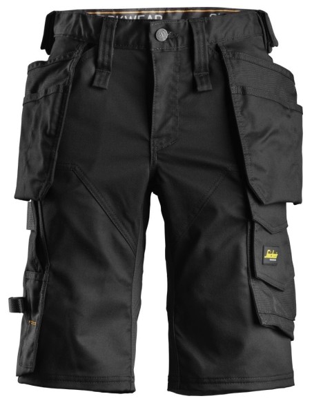 6147 Pantalones cortos de trabajo elasticos para mujer con bolsillos flotantes AllroundWork negro