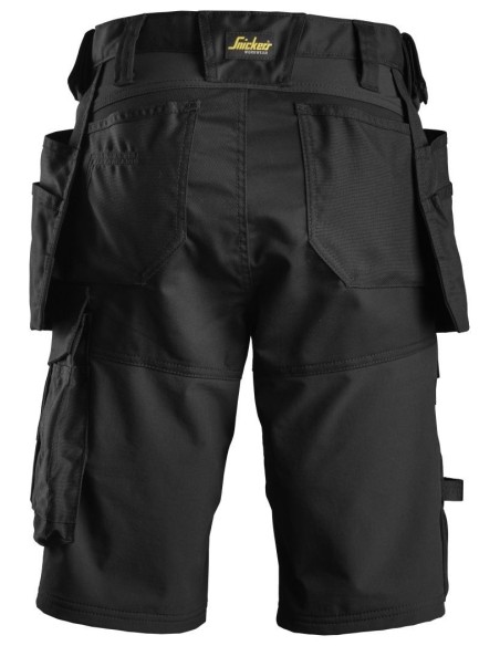 6147 Pantalones cortos de trabajo elasticos para mujer con bolsillos flotantes AllroundWork negro