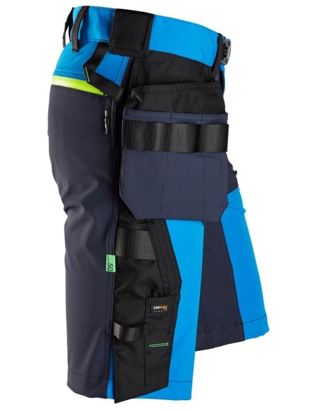 6140 Pantalones cortos de trabajo elasticos FlexiWork Softshell con bolsillos flotantes azul/ azul marino