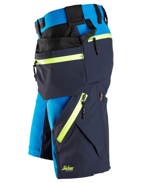 6140 Pantalones cortos de trabajo elasticos FlexiWork Softshell con bolsillos flotantes azul/ azul marino