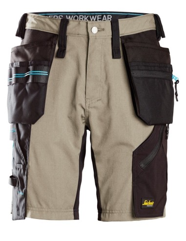 6110 Pantalones cortos de trabajo LiteWork 37.5 con bolsillos flotantes beige/ negro