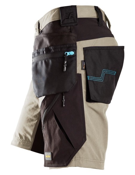 6110 Pantalones cortos de trabajo LiteWork 37.5 con bolsillos flotantes beige/ negro