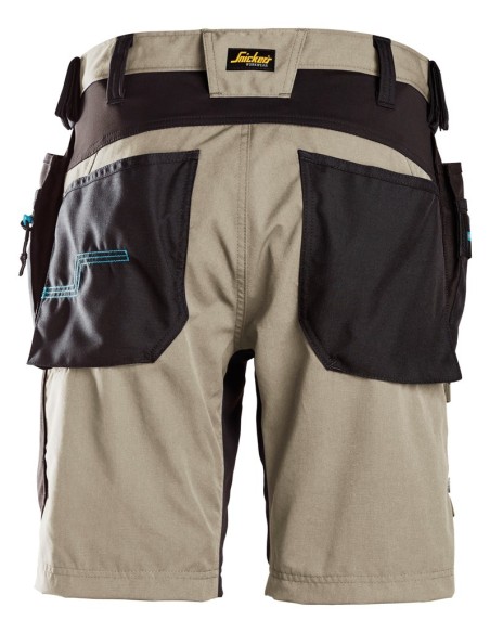 6110 Pantalones cortos de trabajo LiteWork 37.5 con bolsillos flotantes beige/ negro