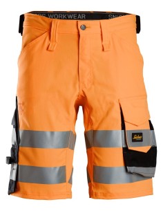6136 Pantalones cortos de trabajo elasticos de alta visibilidad clase 1 naranja-negro
