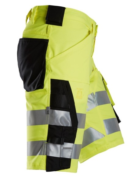 6136 Pantalones cortos de trabajo elasticos de alta visibilidad clase 1 amarillo-negro