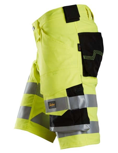 6136 Pantalones cortos de trabajo elasticos de alta visibilidad clase 1 amarillo-negro