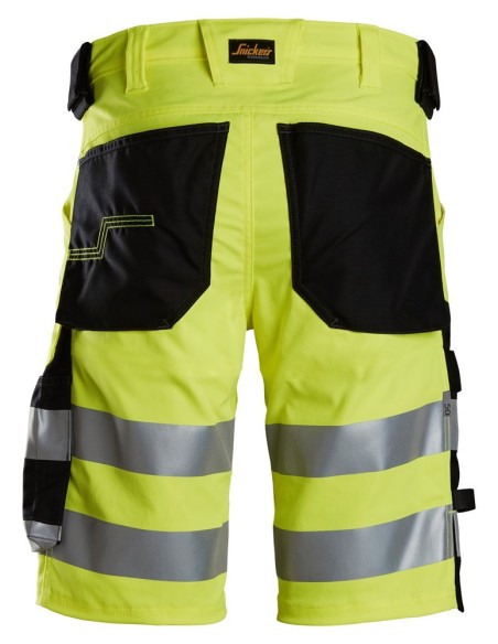 6136 Pantalones cortos de trabajo elasticos de alta visibilidad clase 1 amarillo-negro
