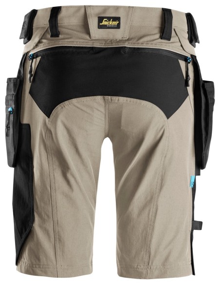 6108 Pantalones cortos de trabajo LiteWork con bolsillos flotantes desmontables beige/ negro