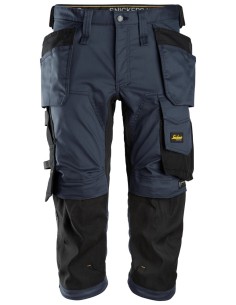 6142 Pantalones pirata de trabajo elasticos con bolsillos flotantes AllroundWork azul marino-negro