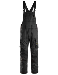 6051 Pantalones elasticos con peto y tirantes AllroundWork negro