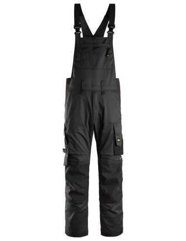 6051 Pantalones elasticos con peto y tirantes AllroundWork negro