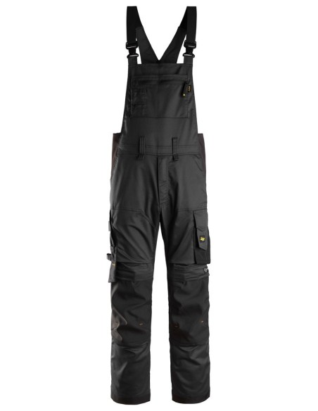 6051 Pantalones elasticos con peto y tirantes AllroundWork negro