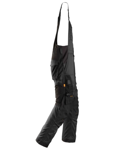 6051 Pantalones elasticos con peto y tirantes AllroundWork negro