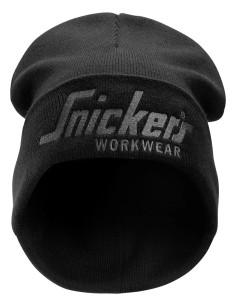 9047 GORRO PARA EL USO DIARIO 100% ACRILICO CON LOGO SNICKERS NEGRO-GRIS ACERO