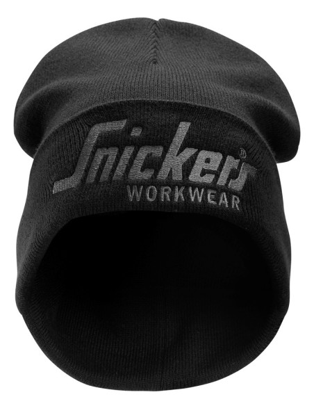 9047 GORRO PARA EL USO DIARIO 100% ACRILICO CON LOGO SNICKERS NEGRO-GRIS ACERO