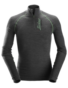9441 CAMISETA INTERIOR MANGA LARGA FLEXIWORK GRIS CON 1/2 CREMALLERA T-S