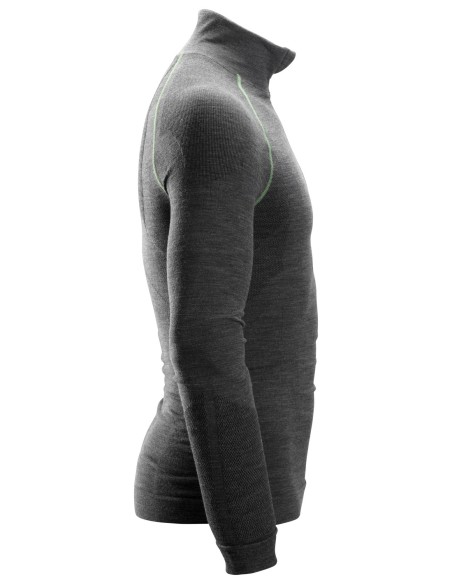 9441 CAMISETA INTERIOR MANGA LARGA FLEXIWORK GRIS CON 1/2 CREMALLERA T-S