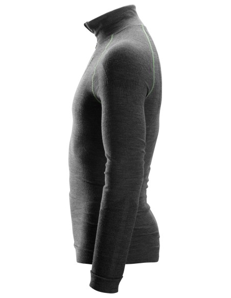 9441 CAMISETA INTERIOR MANGA LARGA FLEXIWORK GRIS CON 1/2 CREMALLERA T-S