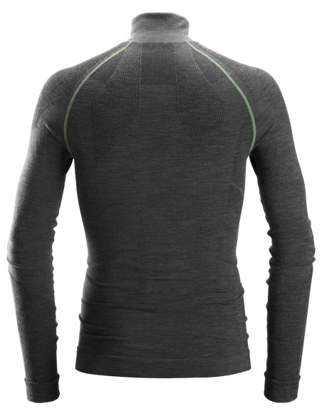 9441 CAMISETA INTERIOR MANGA LARGA FLEXIWORK GRIS CON 1/2 CREMALLERA T-S