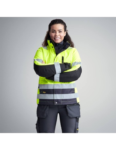 1137 Chaqueta de alta visibilidad clase 2/3 para mujer con aislamiento 37.5 AllroundWork amarillo/ azul marino