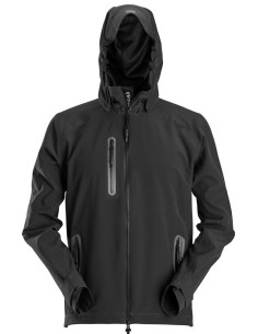 1218 Chaqueta impermeable SoftShell FlexiWork con capucha negro