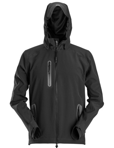 1218 Chaqueta impermeable SoftShell FlexiWork con capucha negro