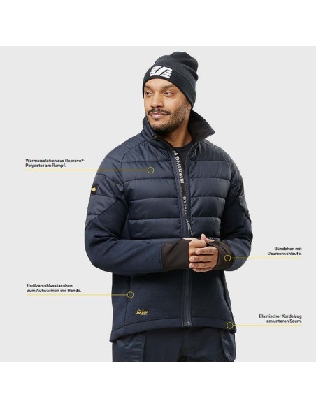 1902 Chaqueta cortavientos hibrida FlexiWork azul marino-azul
