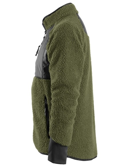 8021 Chaqueta de pelo AllroundWork verde kaki/ negra