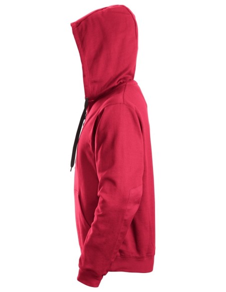 2801 Sudadera clasica con capucha y cremallera completa roja