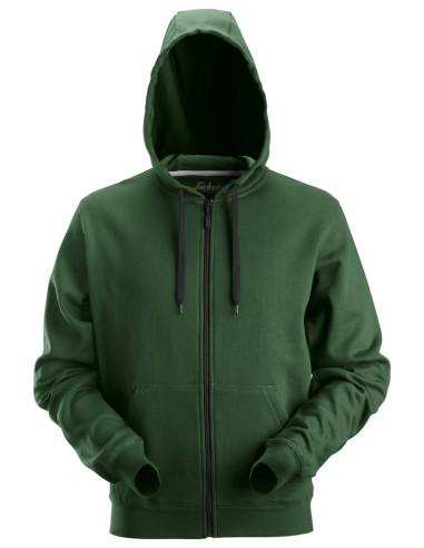 2801 Sudadera clasica con capucha y cremallera completa verde forestal
