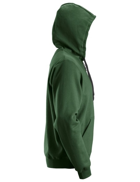 2801 Sudadera clasica con capucha y cremallera completa verde forestal