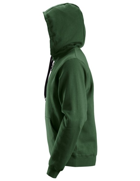 2801 Sudadera clasica con capucha y cremallera completa verde forestal